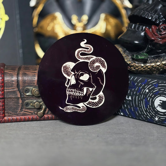 Skull & Snake Gothic Coaster | Gothic Home Office Decor