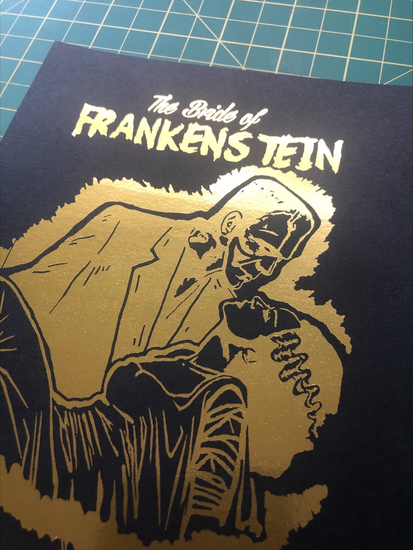 Bride of Frankenstein | Handmade Foiled Print | Spooky Poster | Retro Horror Artwork | Universal Monster Movie