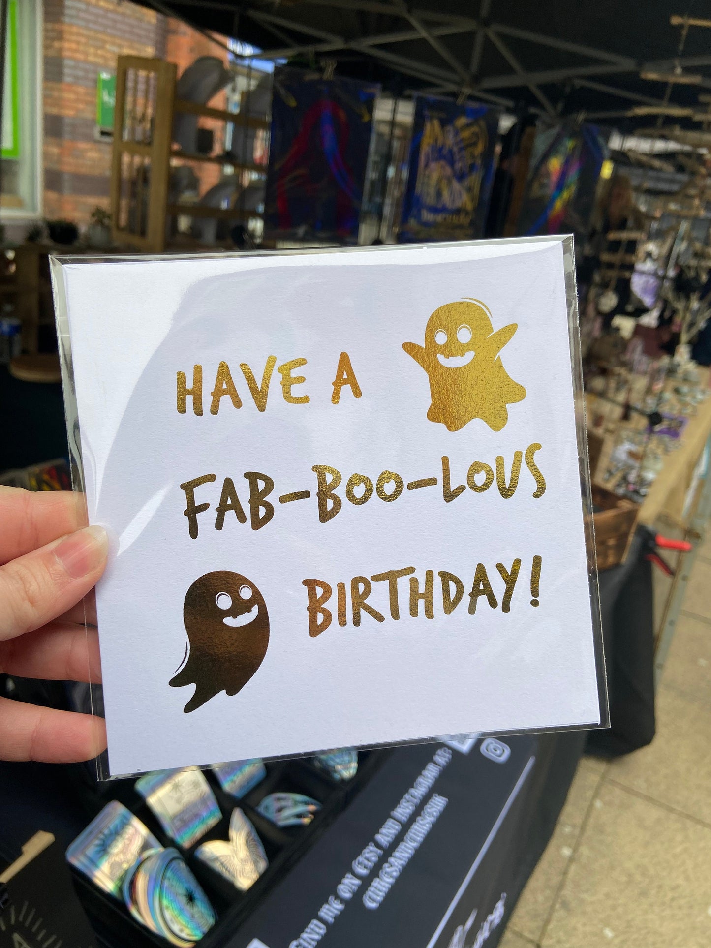 Gothic Birthday Card Ghost | Have a fab-boo-lous birthday | Foiled Card