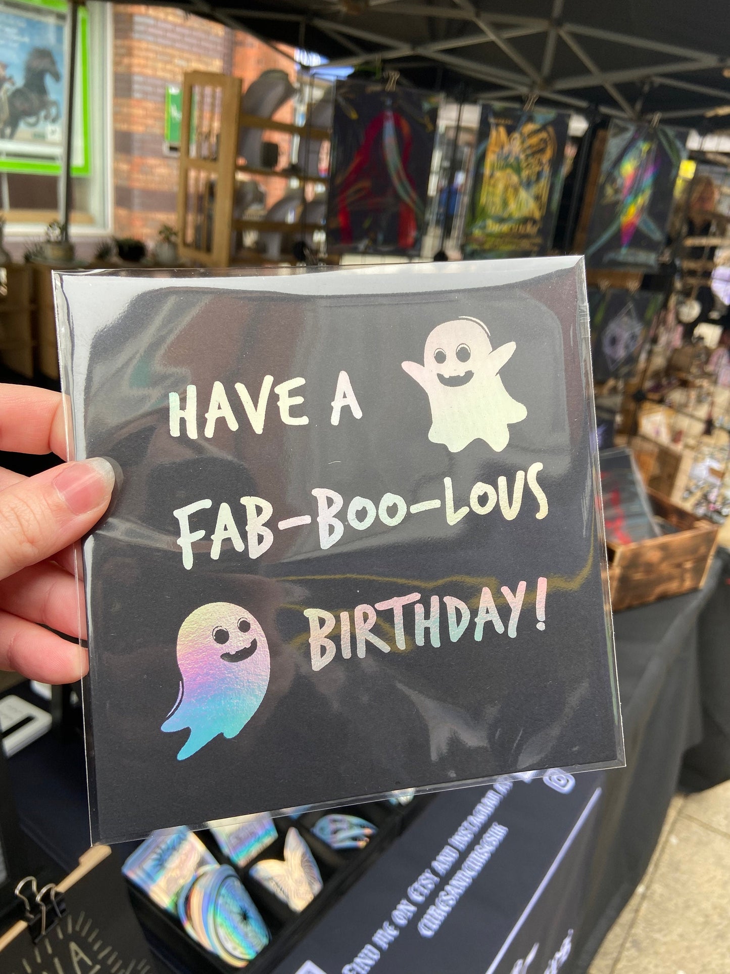 Gothic Birthday Card Ghost | Have a fab-boo-lous birthday | Foiled Card