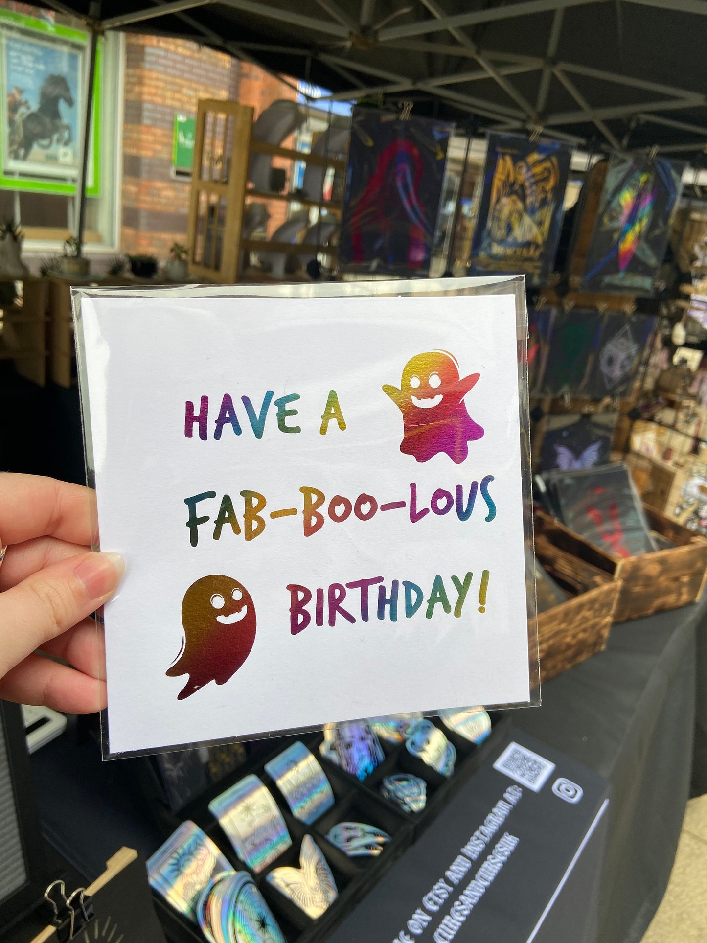 Gothic Birthday Card Ghost | Have a fab-boo-lous birthday | Foiled Card