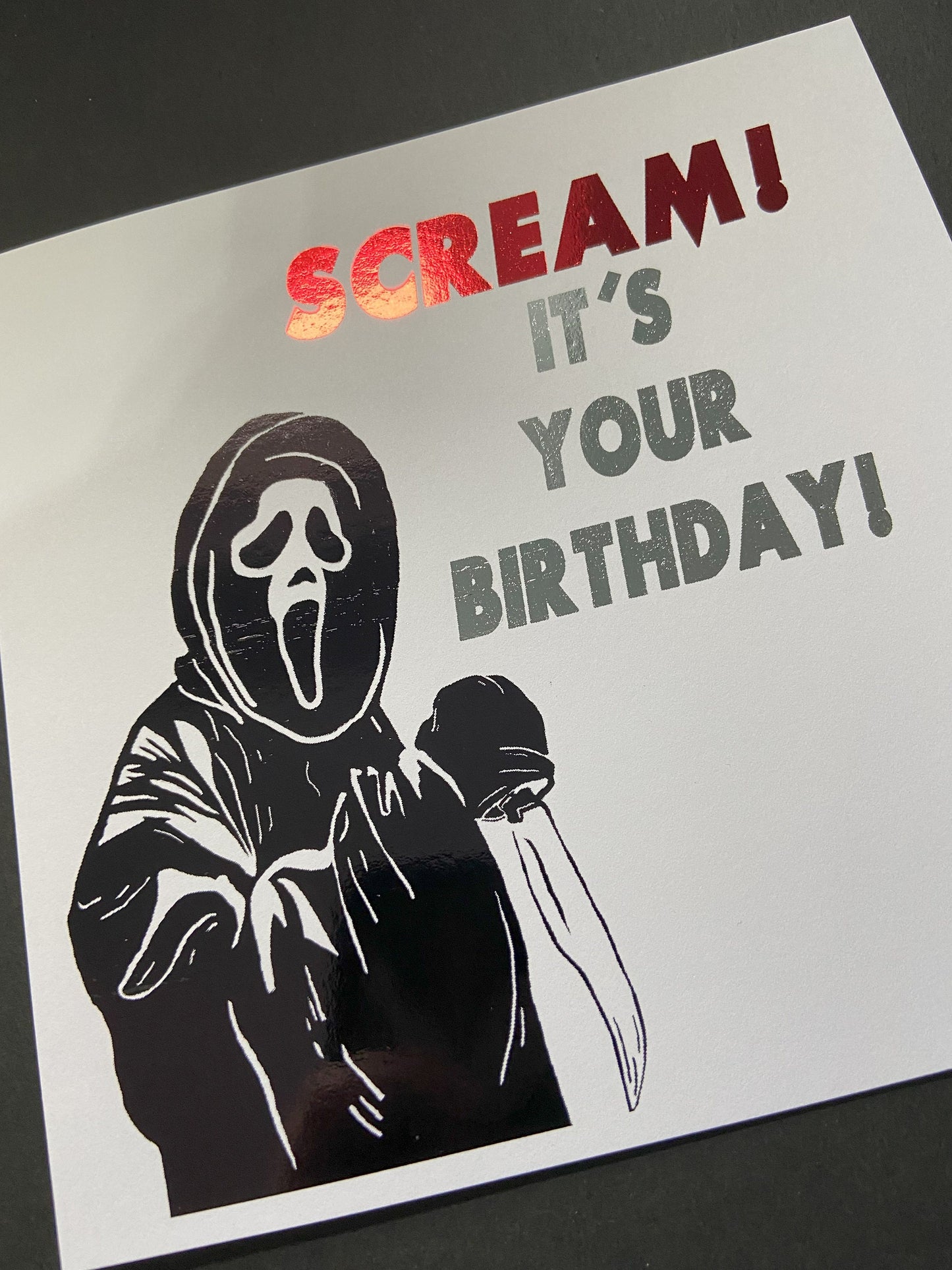 Scream it's your birthday! | Ghostface | Horror Spooky Birthday Card