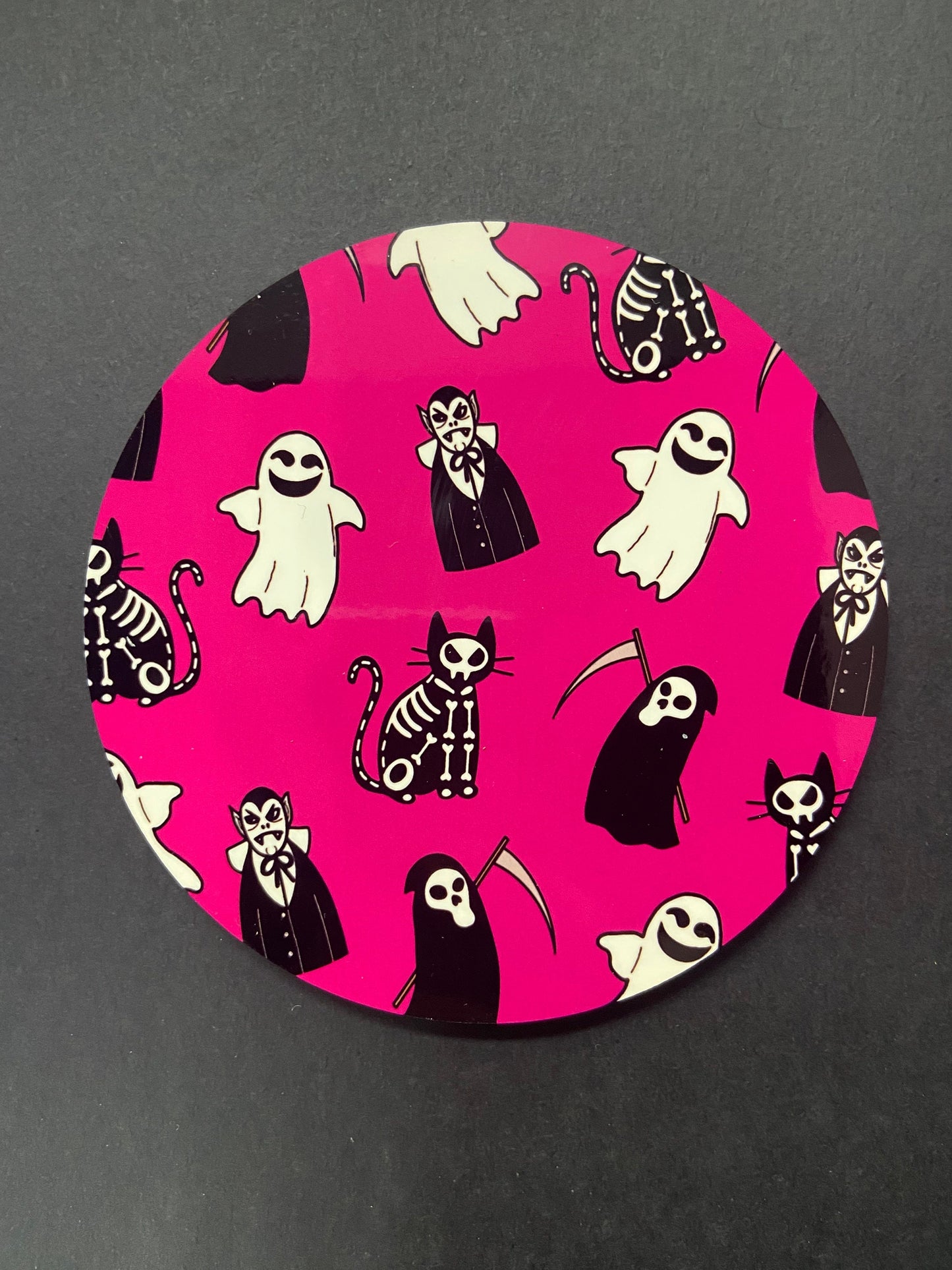 4 Pack Spooky Coasters | Halloween | Ghosts, Vampires, Cats, Grim Reaper